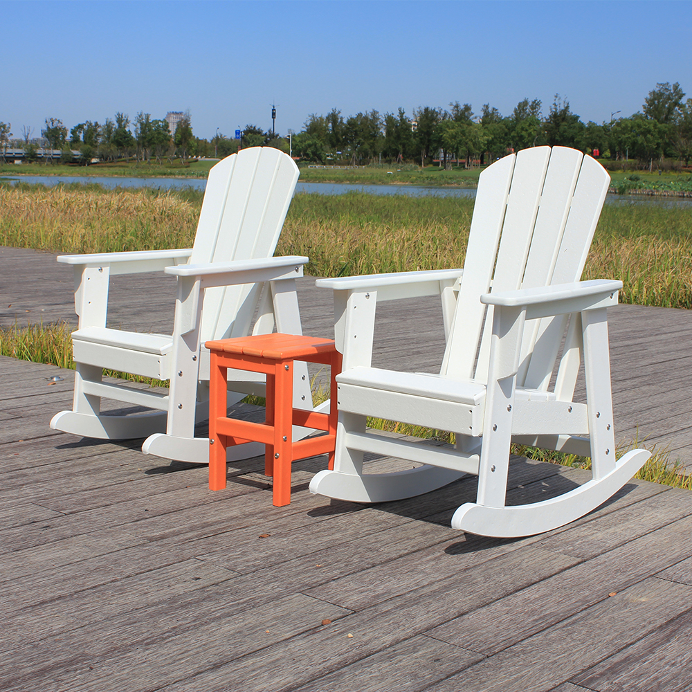 Белый комплект комбинированного уличного детского стула Adirondack